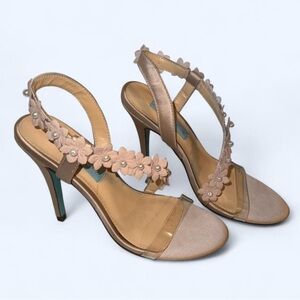Betsey Johnson Nude Floral Heels
